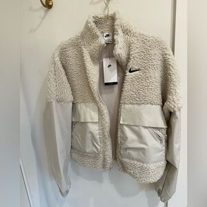 Nike Women's Beige Teddy Jacket -XS NWT